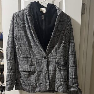 Vintage Havanna Black and Gray Plaid Blazer